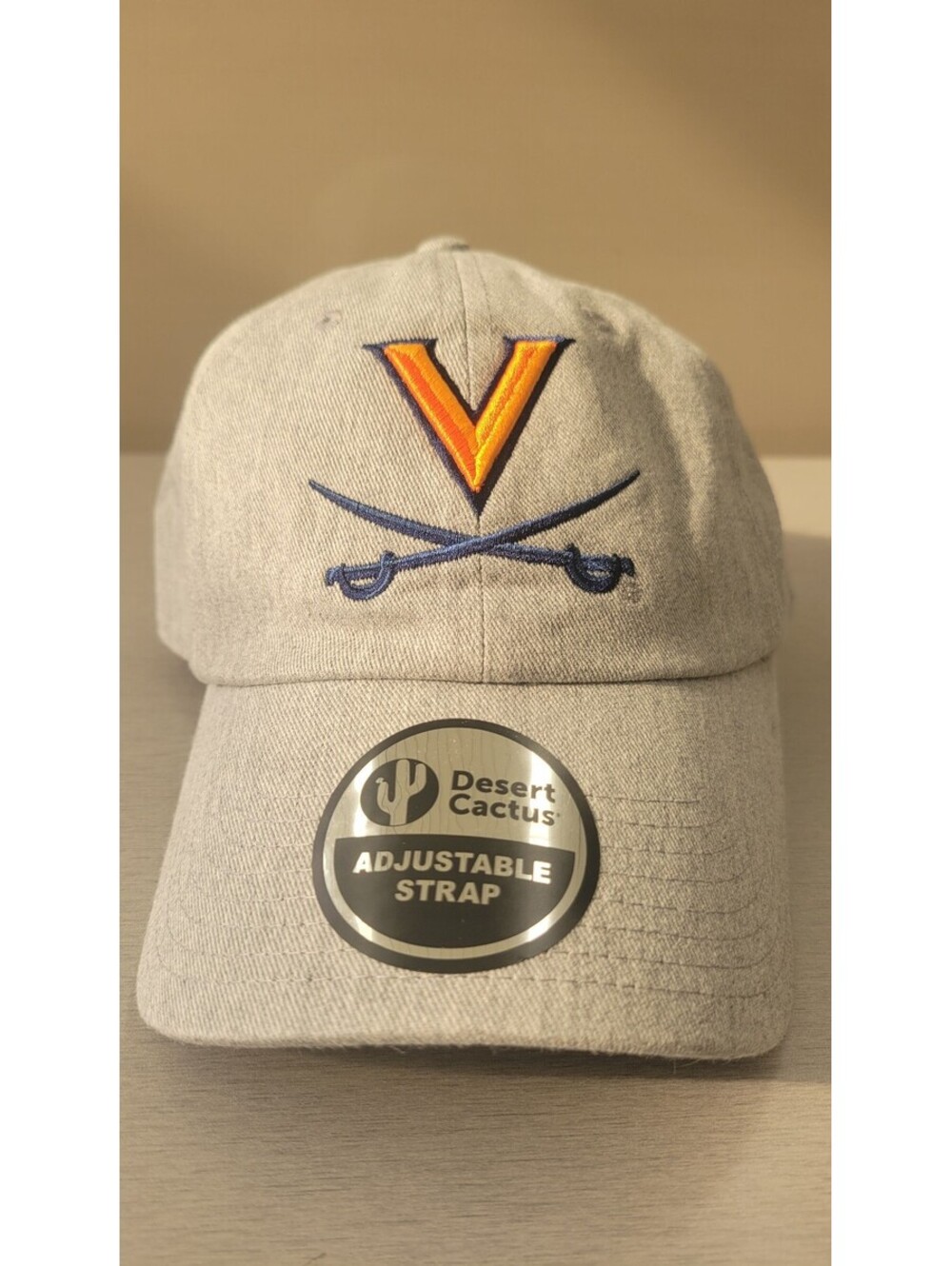 Desert Cactus Adjustable Strap Baseball Cap with Virginia Cavaliers Logo